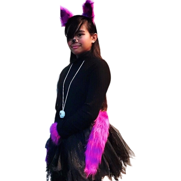 Charming Cat Costume for Kids - Black, Purple, and Pink - Picture 1 of 3